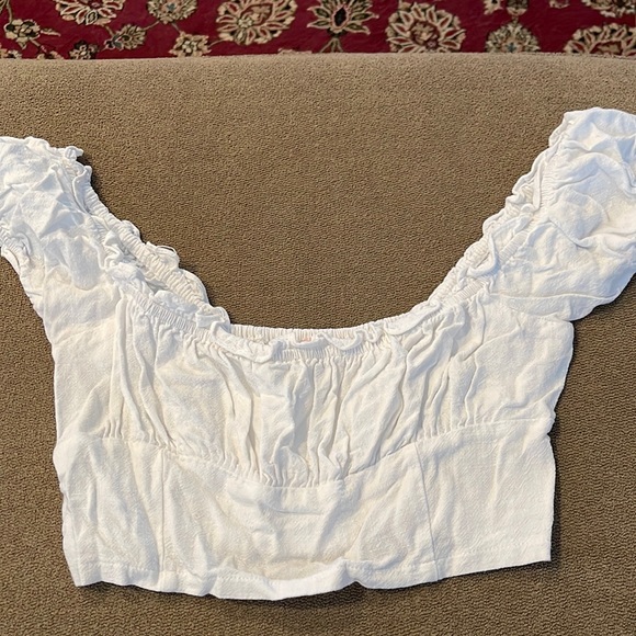 Lottie Moss Tops - LOTTIE MOSS White Size Small Crop Top Halter Top (BB)